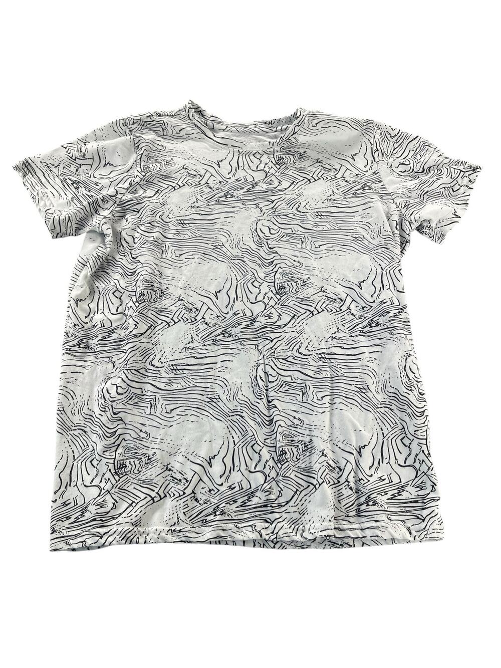 BCG White Black Abstract Print Short Sleeve T-Shirt Women's Size XL